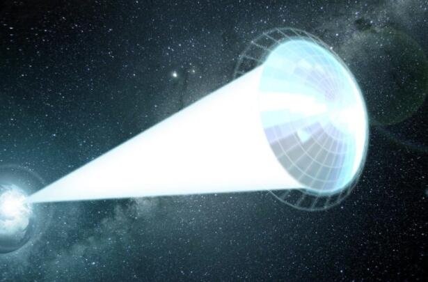 在地面激光阵列加速期间，艺术家对 Starshot Lightsail 航天器的构想.jpg