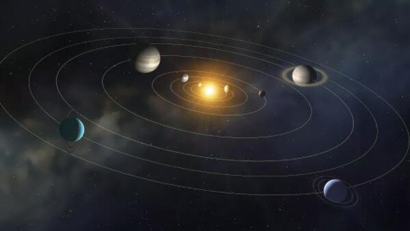 在这幅插图中，太阳系的八颗主要行星围绕太阳运行.jpg