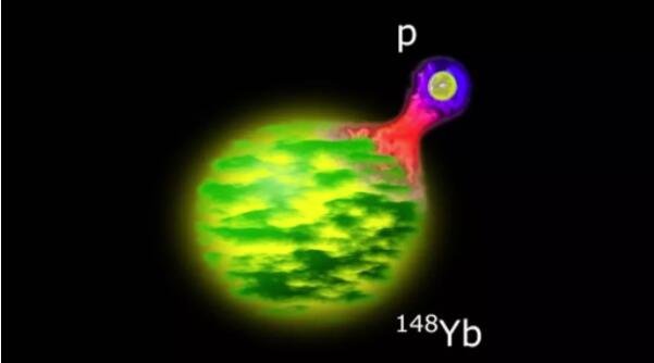 奇怪的南瓜形原子核被创造出来，仅450纳秒就衰变并抛出质子.jpg