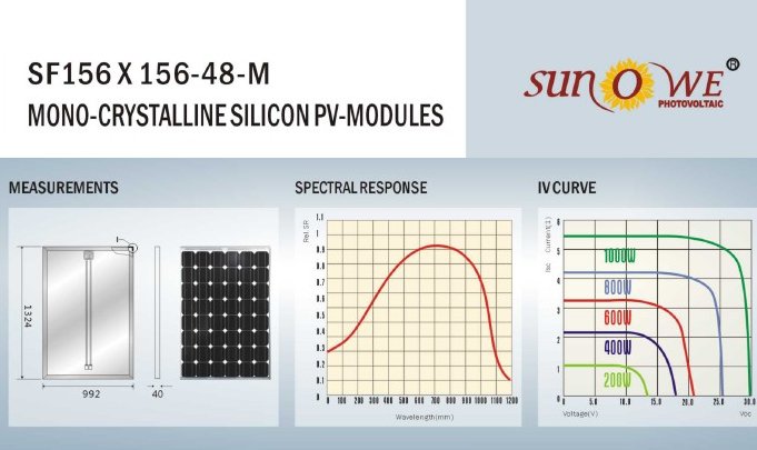 300111向日葵单晶(多晶)硅太阳能电池组件